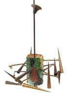 Lot 559 - 1950's design ceiling light  with central glazed