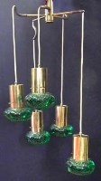 Lot 564 - Five branch ceiling light,   with brass mounts