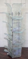 Lot 566 - Italian opalescent glass and metal floor light