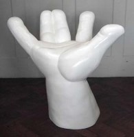 Lot 571 - Modern design fibreglass hand chair   73cm high