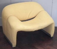 Lot 572 - Yellow stretch upholstered chair,   designed by