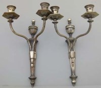 Lot 43 - Pair Edwardian light fittings.