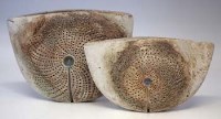 Lot 160 - Two Alan Wallwork vases,   of axehead shape