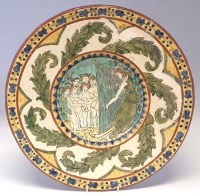 Lot 207 - Pottery charger probably Della Robbia or Carlo Manzoni