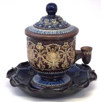 Lot 213 - Doulton Lambeth stoneware inkwell