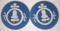 Lot 246 - Pair of Adams Methodist jasper dip plaques dated