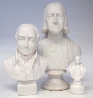 Lot 249 - Three Methodist Parian busts,   two depicting