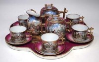 Lot 259 - Ceramic cabaret set pink gound.
