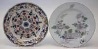 Lot 297 - Two Bristol Delft plates circa 1740 and 1760