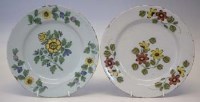 Lot 299 - Two Liverpool Delft plates circa 1750   painted