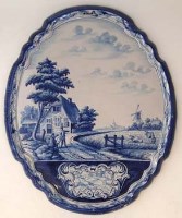 Lot 303 - Blue and white dutch delft plaque.