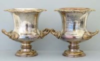 Lot 310 - Pair of plated wine coolers.