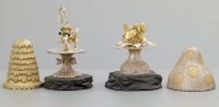 Lot 316 - Two silver mushrooms.
