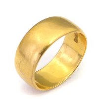 Lot 368 - 22ct gold plain band ring, 7.9g