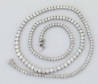 Lot 372 - Diamond line necklace composed of graduated