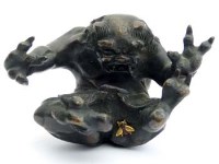 Lot 430 - Japanese bronze demon.