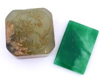 Lot 436 - Jade seal and a pendant.