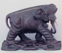 Lot 457 - Chinese rootwood elephant.