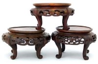 Lot 462 - Three Chinese hardwood bases.