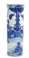 Lot 476 - Kangxi style cylindrical blue and white vase