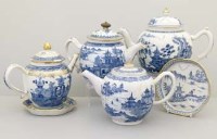 Lot 484 - Four Chinese Export porcelain teapots