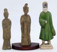 Lot 493 - Three Chinese terracotta funerary figures.