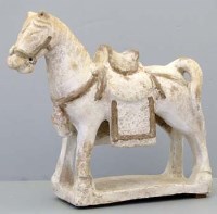 Lot 501 - Tang white horse with saddle.