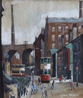 Lot 510 - Arthur Delaney, Stockport Viaduct, oil.
