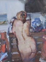 Lot 513 - Don McKinlay, Standing nude, oil.