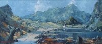 Lot 517 - Charles Wyatt Warren, Snowdon from Drwsycoed, oil.