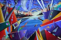 Lot 533 - David Wilde, Blitz with Downed Raider, acrylic.