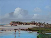 Lot 545 - John Shimmin, Hilbre Island, oil.