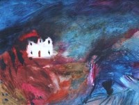 Lot 553 - Caroline Bailey, Rural scene with cottage, oil.