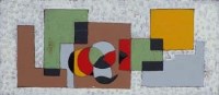Lot 571 - E.H. Rogers, Abstract Design and Abstract (Circles), oil (2).