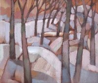 Lot 578 - Moorhouse, 20th century, Woodland scene, oil.