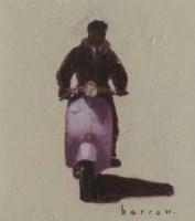Lot 587 - D. Barrow, Lone scooter, oil.