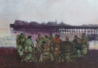 Lot 588 - David Barrow, Brighton Beach, oil.