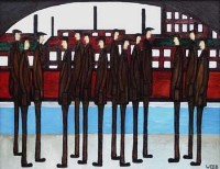 Lot 596 - Nick Webb, Canal Banks, oil.