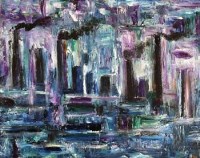 Lot 597 - Albert Barlow, Industrial townscape, oil.