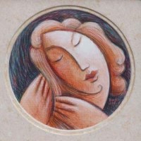 Lot 599 - Jiri Borsky, Woman Adjusting Her Hair, acrylic.