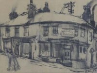 Lot 618 - Harold Riley, Pawn Shop, Salford, charcoal.