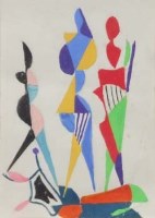 Lot 635 - Edward Rogers, Abstract study, gouache.