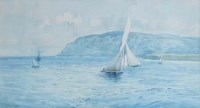 Lot 644 - Phil Osment, 20th century, Coastal scene with sailing boats, watercolour.