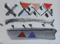 Lot 650 - Harry Thubron, Stiles in Mind, watercolour and collage.