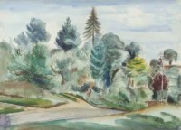 Lot 661 - Bernard Meninsky, Trees, watercolour.