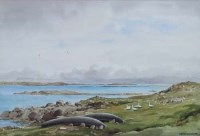 Lot 669 - Frank Egginton, Irish coastal scene, watercolour.