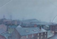 Lot 677 - Bob Richardson, The G-Mex Centre, Manchester, pastel.