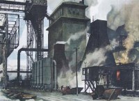 Lot 692 - Josef Danilowatz (Austrian, 1877-1945), The Smelting Works, chromo-lithograph.