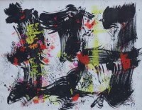 Lot 702 - William Gear, Black Format, mixed media.