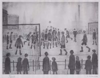 Lot 704 - After L.S. Lowry, The Football Match, signed print.